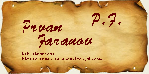 Prvan Faranov vizit kartica